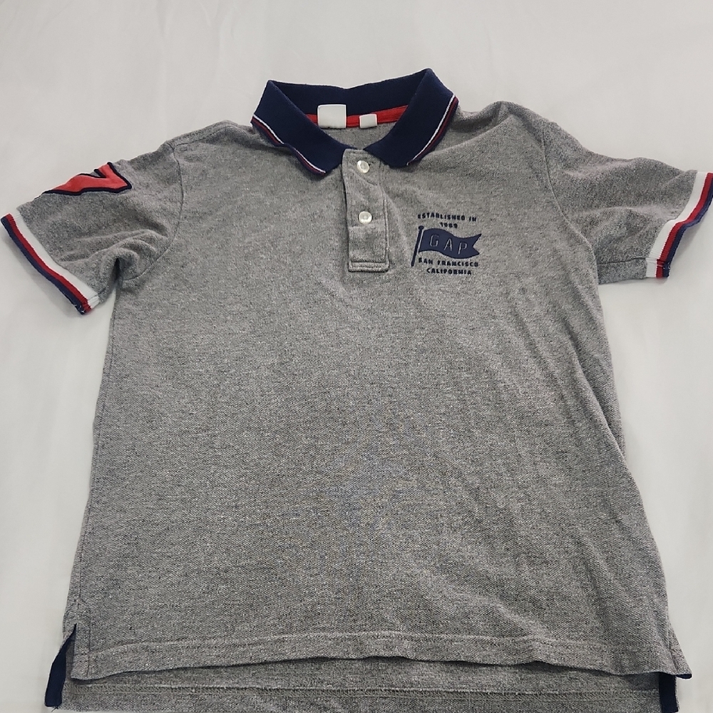 GAP Kids Polo Shirt in Gray with Red Accents